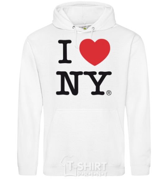 Men`s hoodie I LOVE NY White фото
