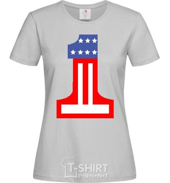 Women's T-shirt THE FIRST - USA grey фото