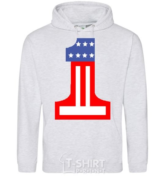 Men`s hoodie THE FIRST - USA sport-grey фото