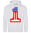 Men`s hoodie THE FIRST - USA sport-grey фото