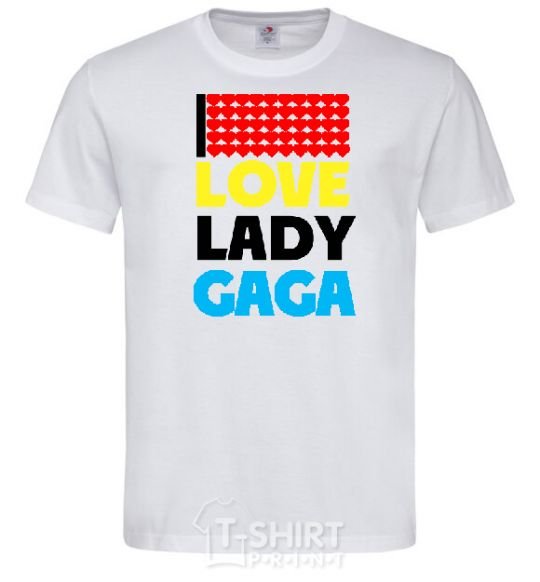Men's T-Shirt LOVE LADY GAGA White фото