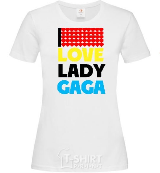 Women's T-shirt LOVE LADY GAGA White фото