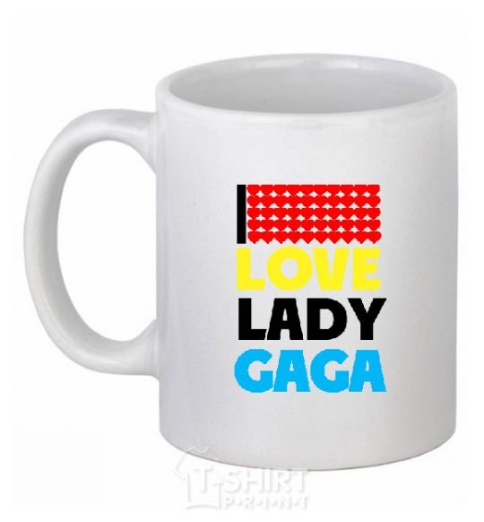 Ceramic mug LOVE LADY GAGA White фото