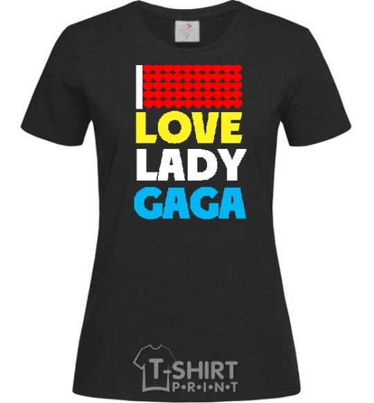 Женская футболка LOVE LADY GAGA Черный фото