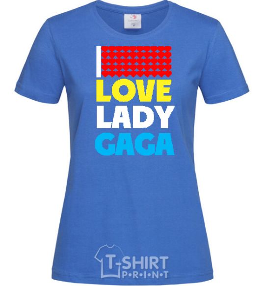 Women's T-shirt LOVE LADY GAGA royal-blue фото