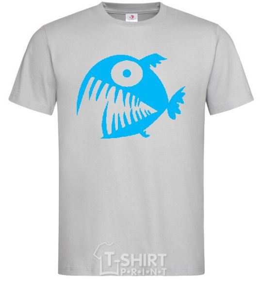 Men's T-Shirt ANGRY FISH grey фото