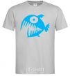 Men's T-Shirt ANGRY FISH grey фото