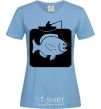 Women's T-shirt РЫБКА sky-blue фото