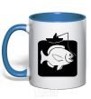 Mug with a colored handle РЫБКА royal-blue фото