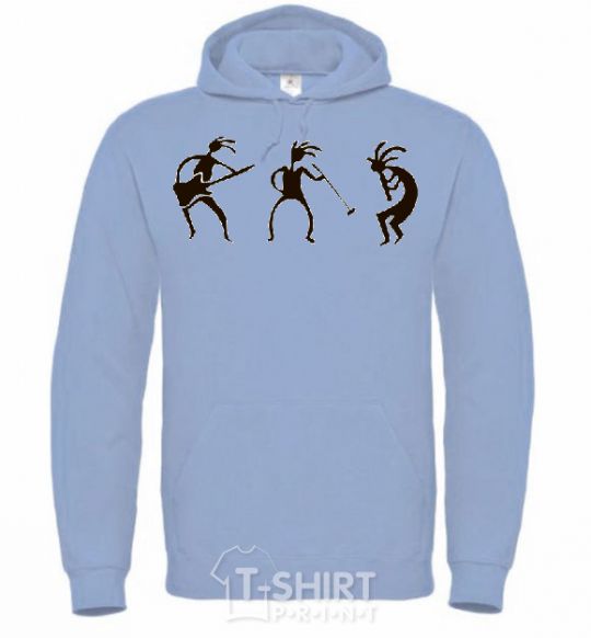 Men`s hoodie MUSICIANS sky-blue фото