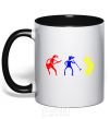 Mug with a colored handle MUSICIANS black фото