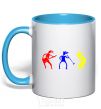 Mug with a colored handle MUSICIANS sky-blue фото