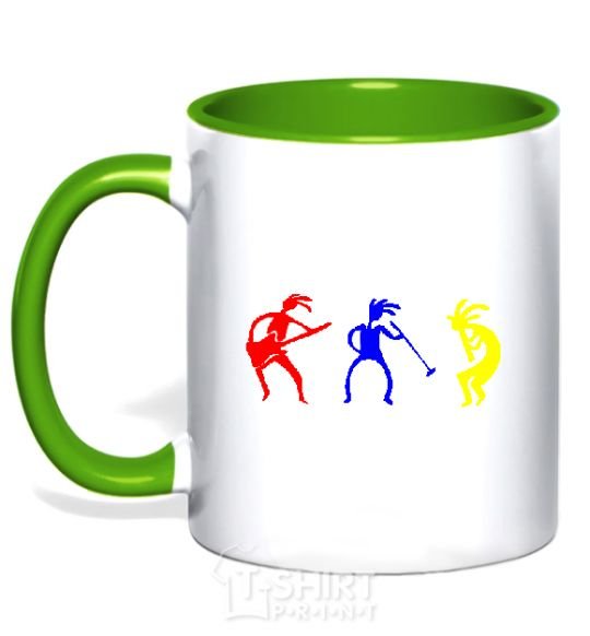 Mug with a colored handle MUSICIANS kelly-green фото