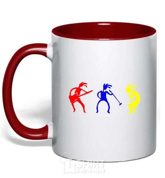 Mug with a colored handle MUSICIANS red фото