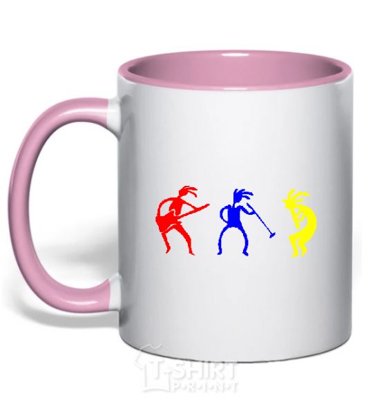 Mug with a colored handle MUSICIANS light-pink фото