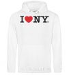 Men`s hoodie I love New York White фото