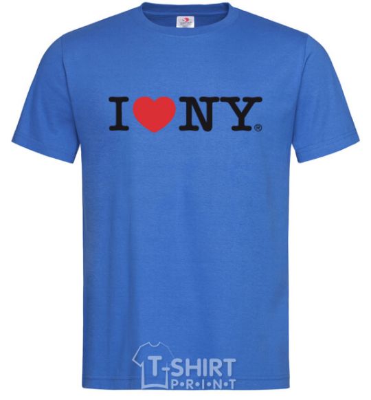 Мужская футболка I love New York Ярко-синий фото