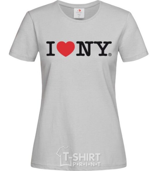 Женская футболка I love New York Серый фото