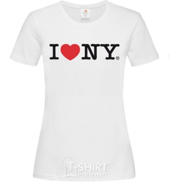 Women's T-shirt I love New York White фото
