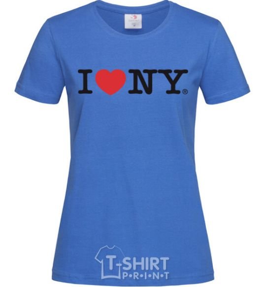 Women's T-shirt I love New York royal-blue фото