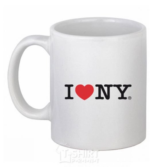 Чашка керамическая I love New York Белый фото