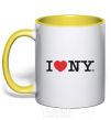 Чашка с цветной ручкой I love New York Солнечно желтый фото