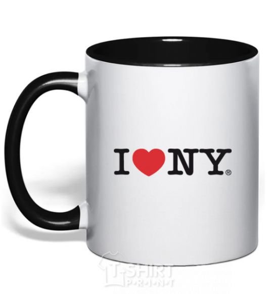 Чашка с цветной ручкой I love New York Черный фото