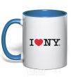 Чашка с цветной ручкой I love New York Ярко-синий фото