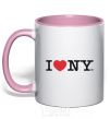 Чашка с цветной ручкой I love New York Нежно розовый фото