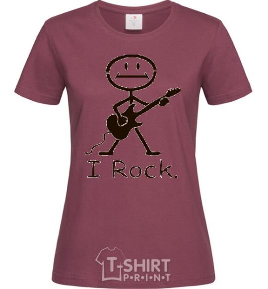 Women's T-shirt I ROCK burgundy фото