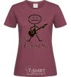 Women's T-shirt I ROCK burgundy фото