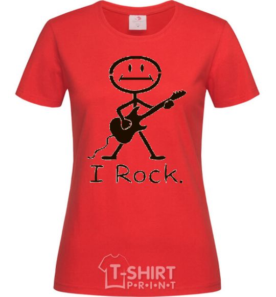 Women's T-shirt I ROCK red фото