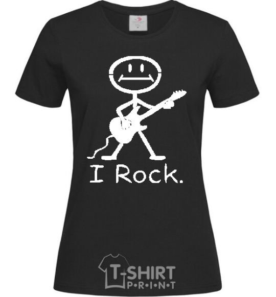 Women's T-shirt I ROCK black фото