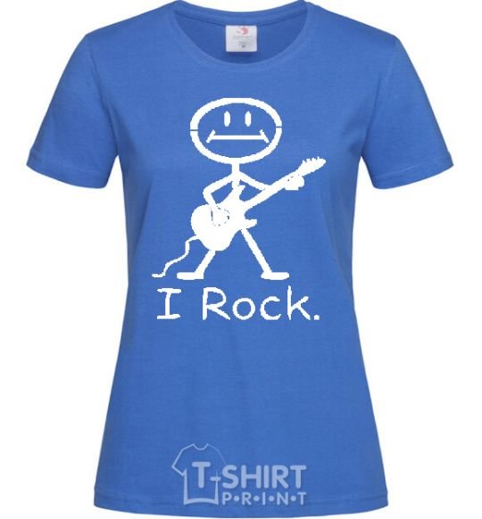 Women's T-shirt I ROCK royal-blue фото