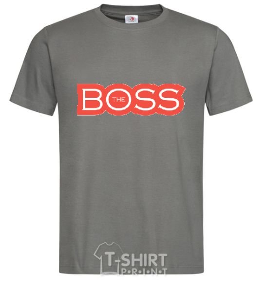 Men's T-Shirt Надпись THE BOSS dark-grey фото