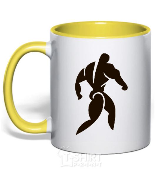 Mug with a colored handle CULTURIST yellow фото