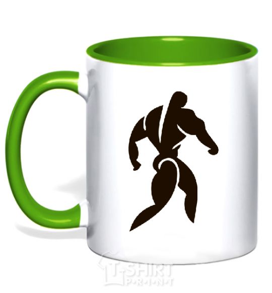 Mug with a colored handle CULTURIST kelly-green фото