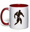 Mug with a colored handle CULTURIST red фото