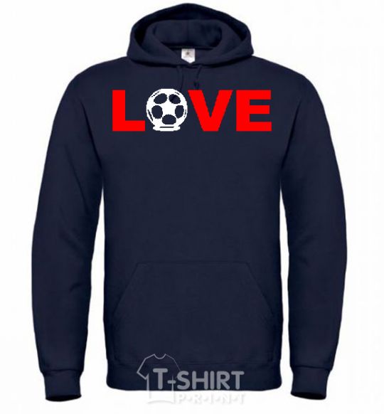 Men`s hoodie LOVE FOOTBALL navy-blue фото