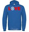 Men`s hoodie LOVE FOOTBALL royal фото