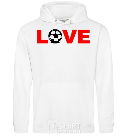 Men`s hoodie LOVE FOOTBALL White фото