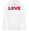 Men`s hoodie LOVE FOOTBALL White фото