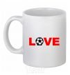 Ceramic mug LOVE FOOTBALL White фото