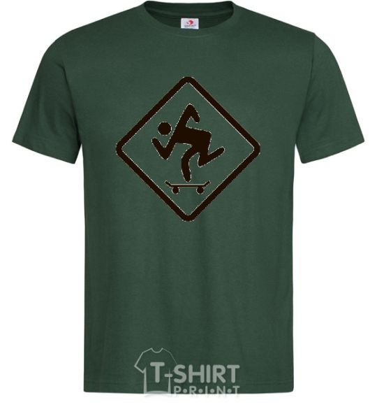 Мужская футболка ОСТОРОЖНО СКЕЙТБОРДИСТ Темно-зеленый фото