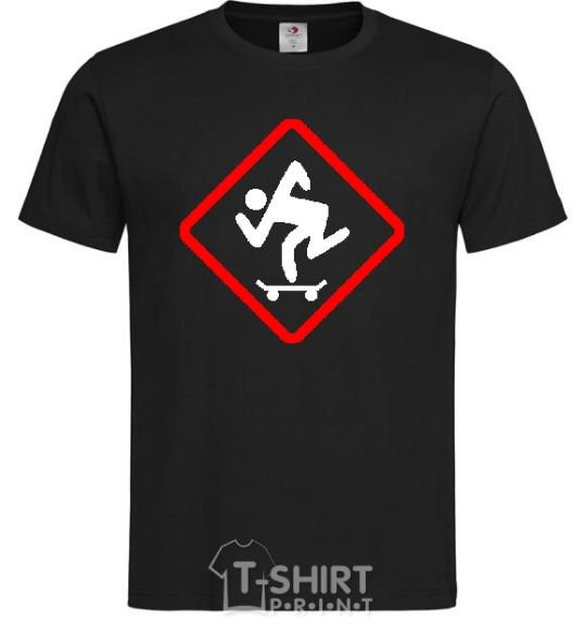 Men's T-Shirt WATCH OUT FOR THE SKATEBOARDER black фото
