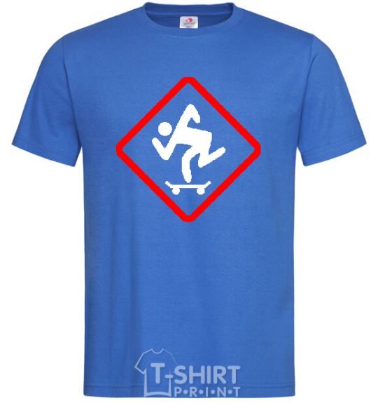 Men's T-Shirt WATCH OUT FOR THE SKATEBOARDER royal-blue фото