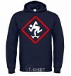 Men`s hoodie WATCH OUT FOR THE SKATEBOARDER navy-blue фото