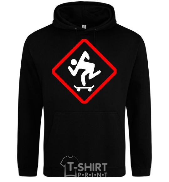 Men`s hoodie WATCH OUT FOR THE SKATEBOARDER black фото