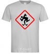 Men's T-Shirt WATCH OUT FOR THE SKATEBOARDER grey фото