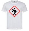 Men's T-Shirt WATCH OUT FOR THE SKATEBOARDER White фото